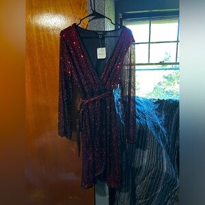 NWT FOREVER 21 OX RED SEQUIN DRESS